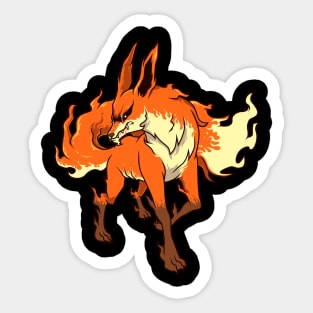 Monster animals - horror flame fox Sticker